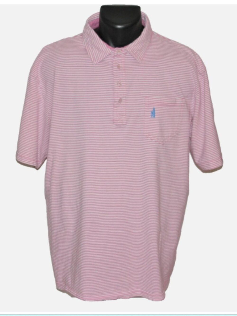 Beautiful Johnnie-O Hangin Out West Coast Prep Cotton Polo, XL Pink Stripe